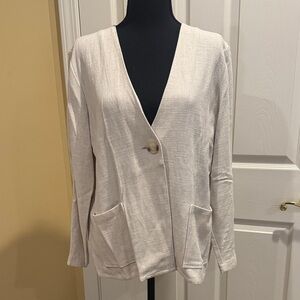 Soft Surroundings Beige Linen Blend Jacket, M